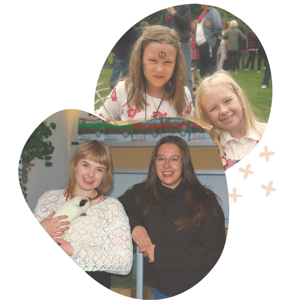 Linnea och Matilda 2008 och 2024